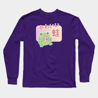 Kawaii Strawberry Milk Frog Long Sleeve T-Shirt